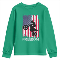 Freedom Motocross Dirt Bike Youth Sweatshirt Patriotic American Flag - Wonder Print Shop