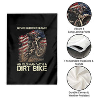 Dirt Bike American Flag Garden Flag Never Underestimate An Old Man With A Dirt Bike Motocross - Wonder Print Shop
