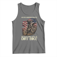 Dirt Bike American Flag Tank Top Never Underestimate An Old Man With A Dirt Bike Motocross - Wonder Print Shop