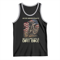 Dirt Bike American Flag Tank Top Never Underestimate An Old Man With A Dirt Bike Motocross - Wonder Print Shop