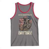 Dirt Bike American Flag Tank Top Never Underestimate An Old Man With A Dirt Bike Motocross - Wonder Print Shop