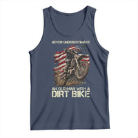 Dirt Bike American Flag Tank Top Never Underestimate An Old Man With A Dirt Bike Motocross - Wonder Print Shop