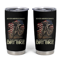 Dirt Bike American Flag Tumbler Cup Never Underestimate An Old Man With A Dirt Bike Motocross - Wonder Print Shop