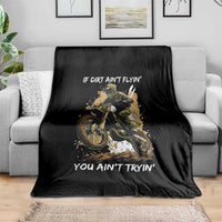 Dirt Bike Motocross Camo Throw Blanket If Dirt Ain't Flyin You Ain't Tryin - Wonder Print Shop