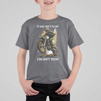 Dirt Bike Motocross Camo T Shirt For Kid If Dirt Ain't Flyin You Ain't Tryin - Wonder Print Shop