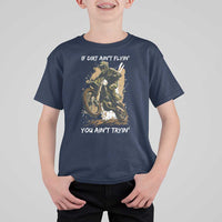 Dirt Bike Motocross Camo T Shirt For Kid If Dirt Ain't Flyin You Ain't Tryin - Wonder Print Shop