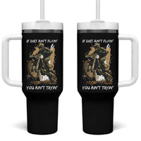 Dirt Bike Motocross Camo Tumbler With Handle If Dirt Ain't Flyin You Ain't Tryin - Wonder Print Shop
