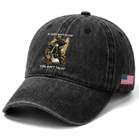 Dirt Bike Motocross Camo Washed Cotton Baseball Cap If Dirt Ain't Flyin You Ain't Tryin