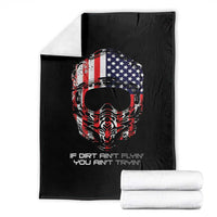 Dirt Bike American Flag Patriotic Throw Blanket If Dirt Ain't Flyin You Ain't Tryin - Wonder Print Shop