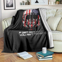 Dirt Bike American Flag Patriotic Throw Blanket If Dirt Ain't Flyin You Ain't Tryin - Wonder Print Shop