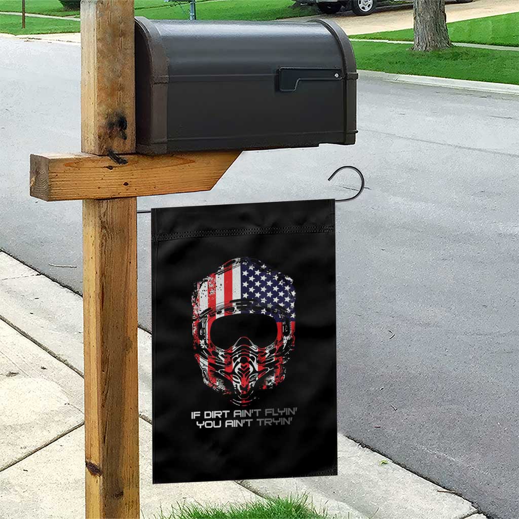 Dirt Bike American Flag Patriotic Garden Flag If Dirt Ain't Flyin You Ain't Tryin - Wonder Print Shop