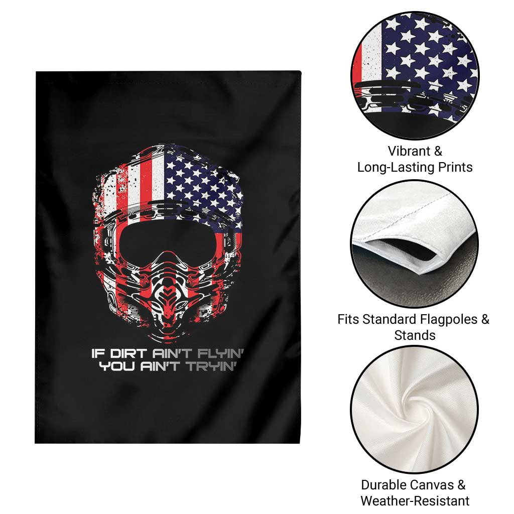 Dirt Bike American Flag Patriotic Garden Flag If Dirt Ain't Flyin You Ain't Tryin - Wonder Print Shop