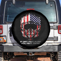Dirt Bike American Flag Patriotic Spare Tire Cover If Dirt Ain't Flyin You Ain't Tryin - Wonder Print Shop