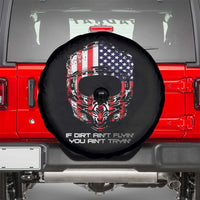 Dirt Bike American Flag Patriotic Spare Tire Cover If Dirt Ain't Flyin You Ain't Tryin - Wonder Print Shop