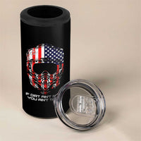 Dirt Bike American Flag Patriotic 4 in 1 Can Cooler Tumbler If Dirt Ain't Flyin You Ain't Tryin - Wonder Print Shop