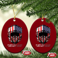 Dirt Bike American Flag Patriotic Ceramic Ornament If Dirt Ain't Flyin You Ain't Tryin - Wonder Print Shop