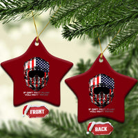 Dirt Bike American Flag Patriotic Ceramic Ornament If Dirt Ain't Flyin You Ain't Tryin - Wonder Print Shop