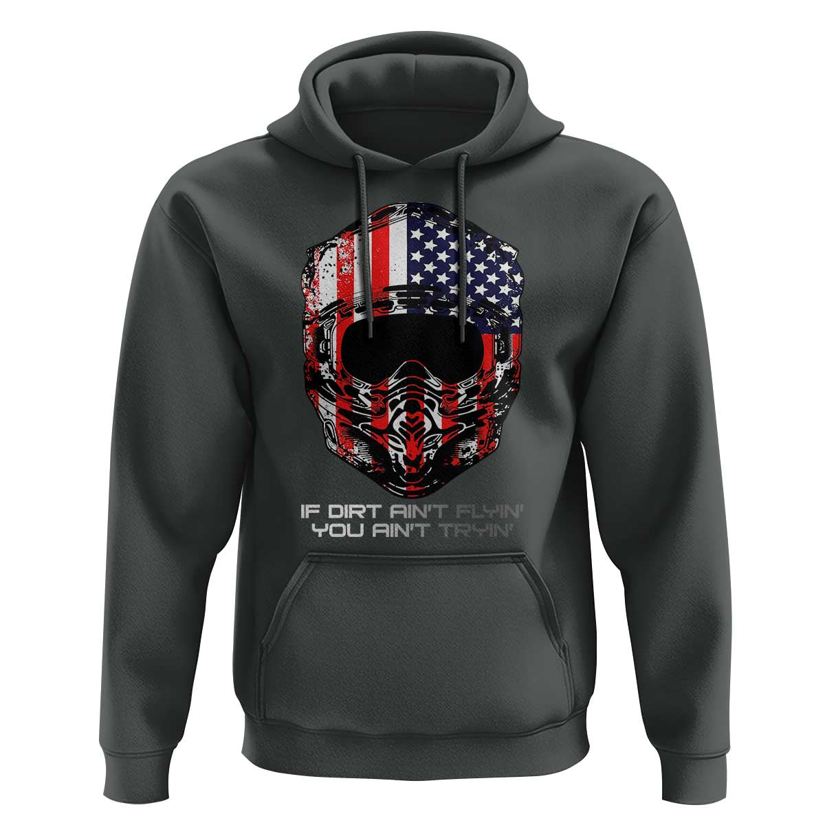 Dirt Bike American Flag Patriotic Hoodie If Dirt Ain't Flyin You Ain't Tryin - Wonder Print Shop