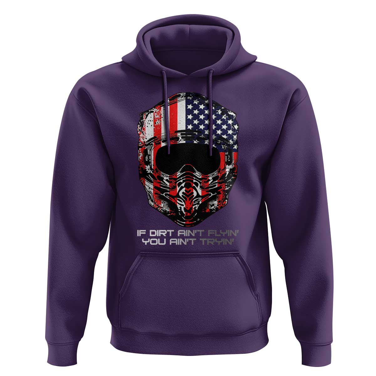 Dirt Bike American Flag Patriotic Hoodie If Dirt Ain't Flyin You Ain't Tryin - Wonder Print Shop