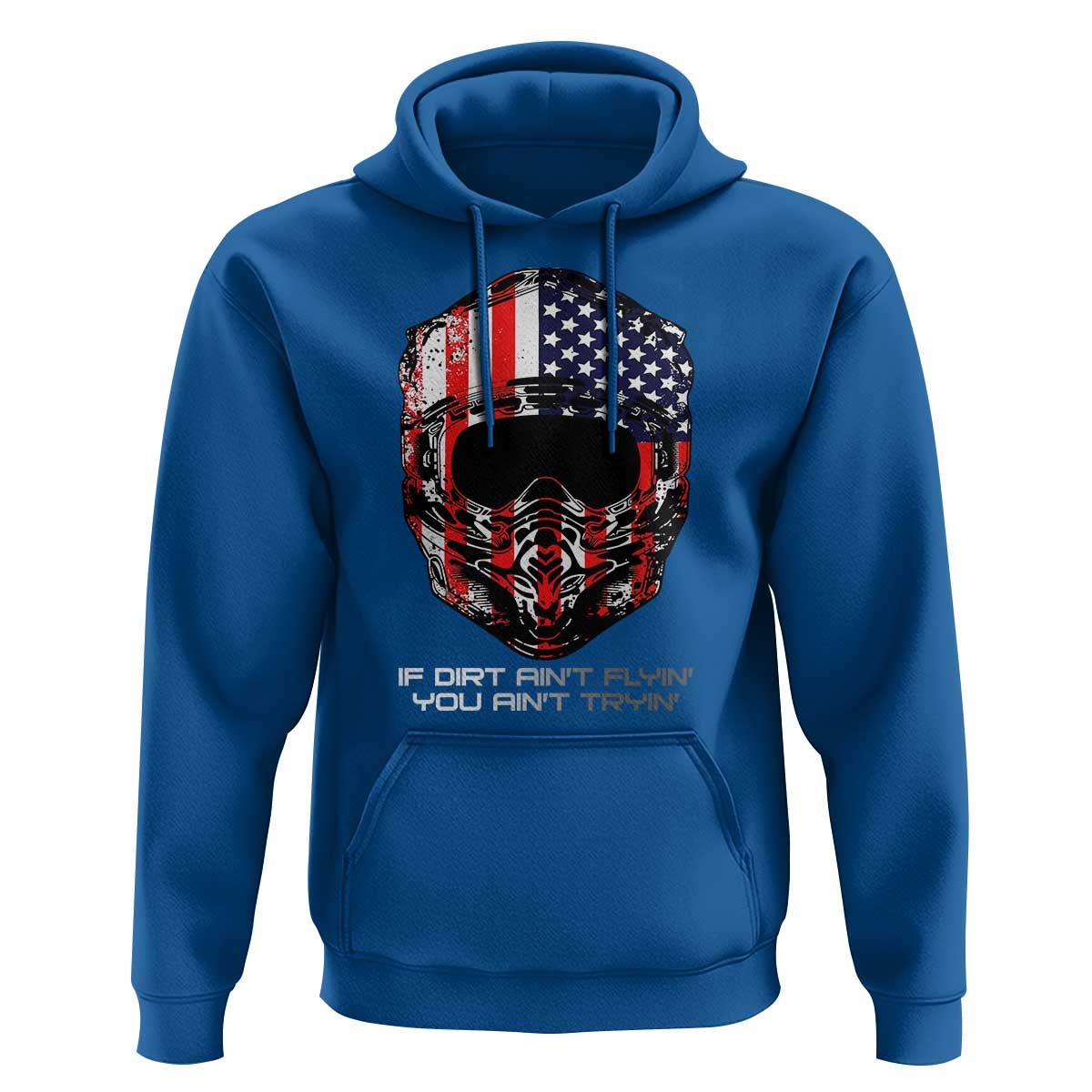 Dirt Bike American Flag Patriotic Hoodie If Dirt Ain't Flyin You Ain't Tryin - Wonder Print Shop
