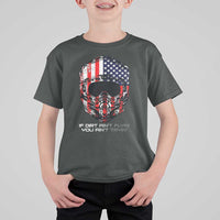Dirt Bike American Flag Patriotic T Shirt For Kid If Dirt Ain't Flyin You Ain't Tryin - Wonder Print Shop