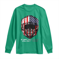 Dirt Bike American Flag Patriotic Long Sleeve Shirt If Dirt Ain't Flyin You Ain't Tryin - Wonder Print Shop