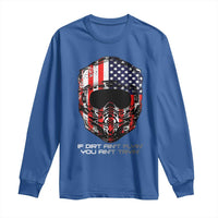 Dirt Bike American Flag Patriotic Long Sleeve Shirt If Dirt Ain't Flyin You Ain't Tryin - Wonder Print Shop