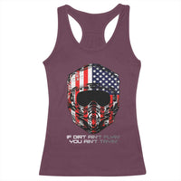 Dirt Bike American Flag Patriotic Racerback Tank Top If Dirt Ain't Flyin You Ain't Tryin - Wonder Print Shop