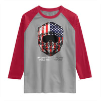 Dirt Bike American Flag Patriotic Raglan Shirt If Dirt Ain't Flyin You Ain't Tryin - Wonder Print Shop