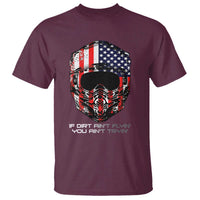 Dirt Bike American Flag Patriotic T Shirt If Dirt Ain't Flyin You Ain't Tryin - Wonder Print Shop