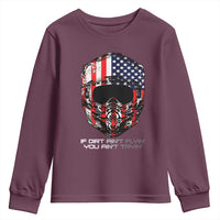 Dirt Bike American Flag Patriotic Youth Sweatshirt If Dirt Ain't Flyin You Ain't Tryin - Wonder Print Shop