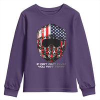 Dirt Bike American Flag Patriotic Youth Sweatshirt If Dirt Ain't Flyin You Ain't Tryin - Wonder Print Shop