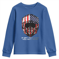 Dirt Bike American Flag Patriotic Youth Sweatshirt If Dirt Ain't Flyin You Ain't Tryin - Wonder Print Shop