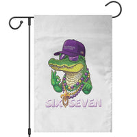 Mardi Gras Alligator Garden Flag Funny Six Seven MAGA Political Meme