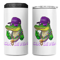 Mardi Gras Alligator 4 in 1 Can Cooler Tumbler Funny Six Seven MAGA Political Meme