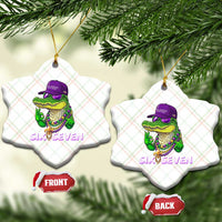 Mardi Gras Alligator Ceramic Ornament Funny Six Seven MAGA Political Meme