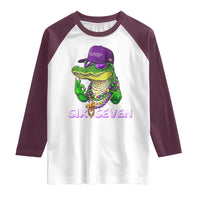Mardi Gras Alligator Raglan Shirt Funny Six Seven MAGA Political Meme