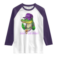 Mardi Gras Alligator Raglan Shirt Funny Six Seven MAGA Political Meme