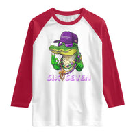 Mardi Gras Alligator Raglan Shirt Funny Six Seven MAGA Political Meme