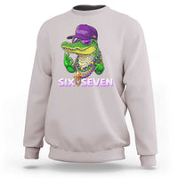 Mardi Gras Alligator Sweatshirt Funny Six Seven MAGA Political Meme