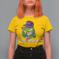Mardi Gras Alligator T Shirt For Women Funny Six Seven MAGA Political Meme