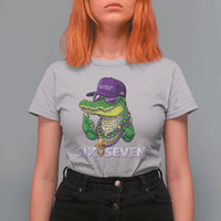 Mardi Gras Alligator T Shirt For Women Funny Six Seven MAGA Political Meme