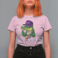 Mardi Gras Alligator T Shirt For Women Funny Six Seven MAGA Political Meme