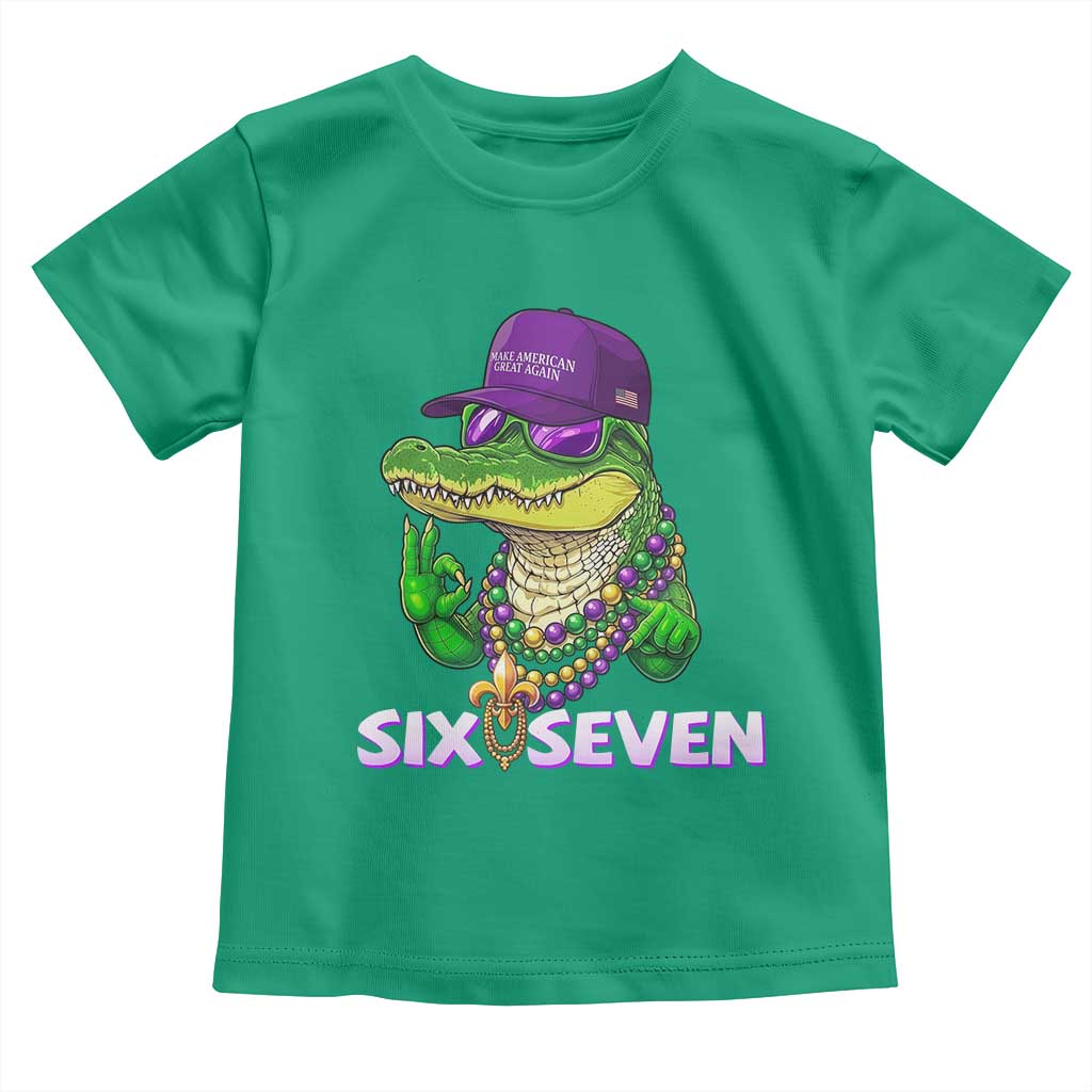 Mardi Gras Alligator Toddler T Shirt Funny Six Seven MAGA Political Meme