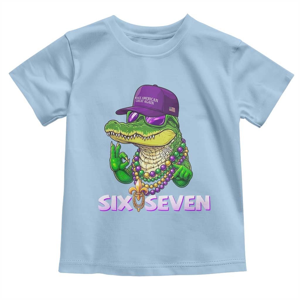 Mardi Gras Alligator Toddler T Shirt Funny Six Seven MAGA Political Meme