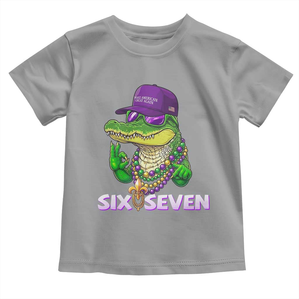 Mardi Gras Alligator Toddler T Shirt Funny Six Seven MAGA Political Meme
