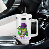 Mardi Gras Alligator Tumbler With Handle Funny Six Seven MAGA Political Meme