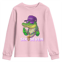 Mardi Gras Alligator Youth Sweatshirt Funny Six Seven MAGA Political Meme