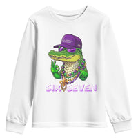 Mardi Gras Alligator Youth Sweatshirt Funny Six Seven MAGA Political Meme