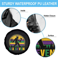 Mardi Gras Bigfoot Spare Tire Cover Funny Six Seven Meme Carnival Trendy